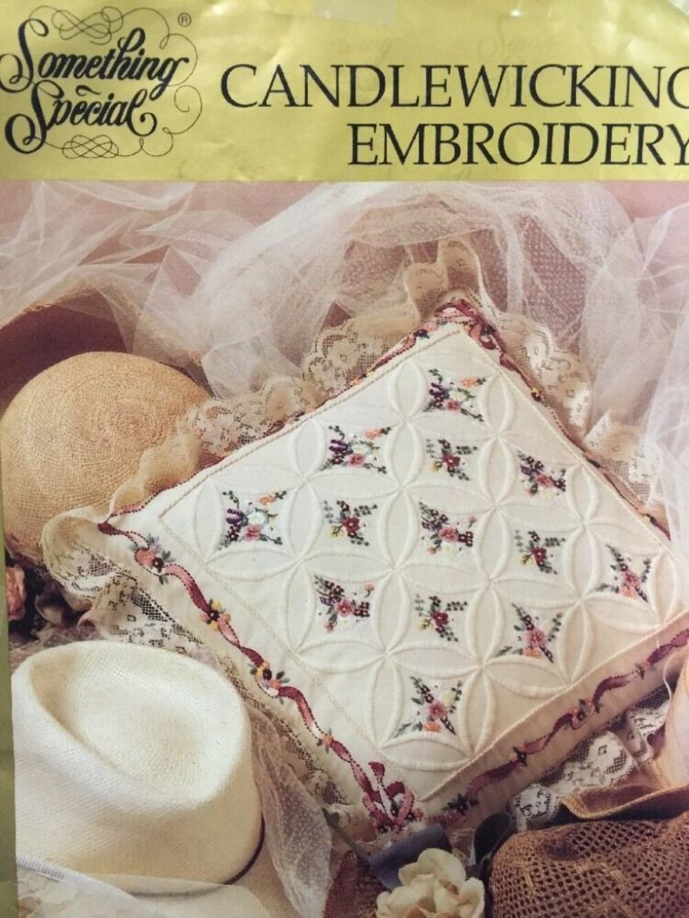 Something Special "Cathedral Window Pillow" Candlewicking Embroidery Kit~80222